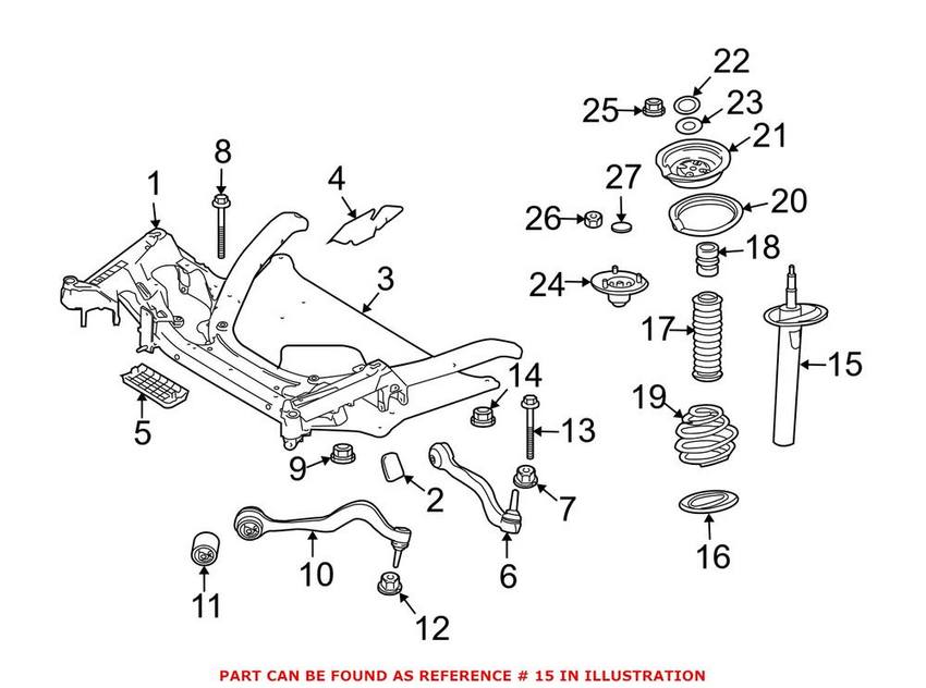 BMW Strut Assembly - Front Passenger Side 31306765104